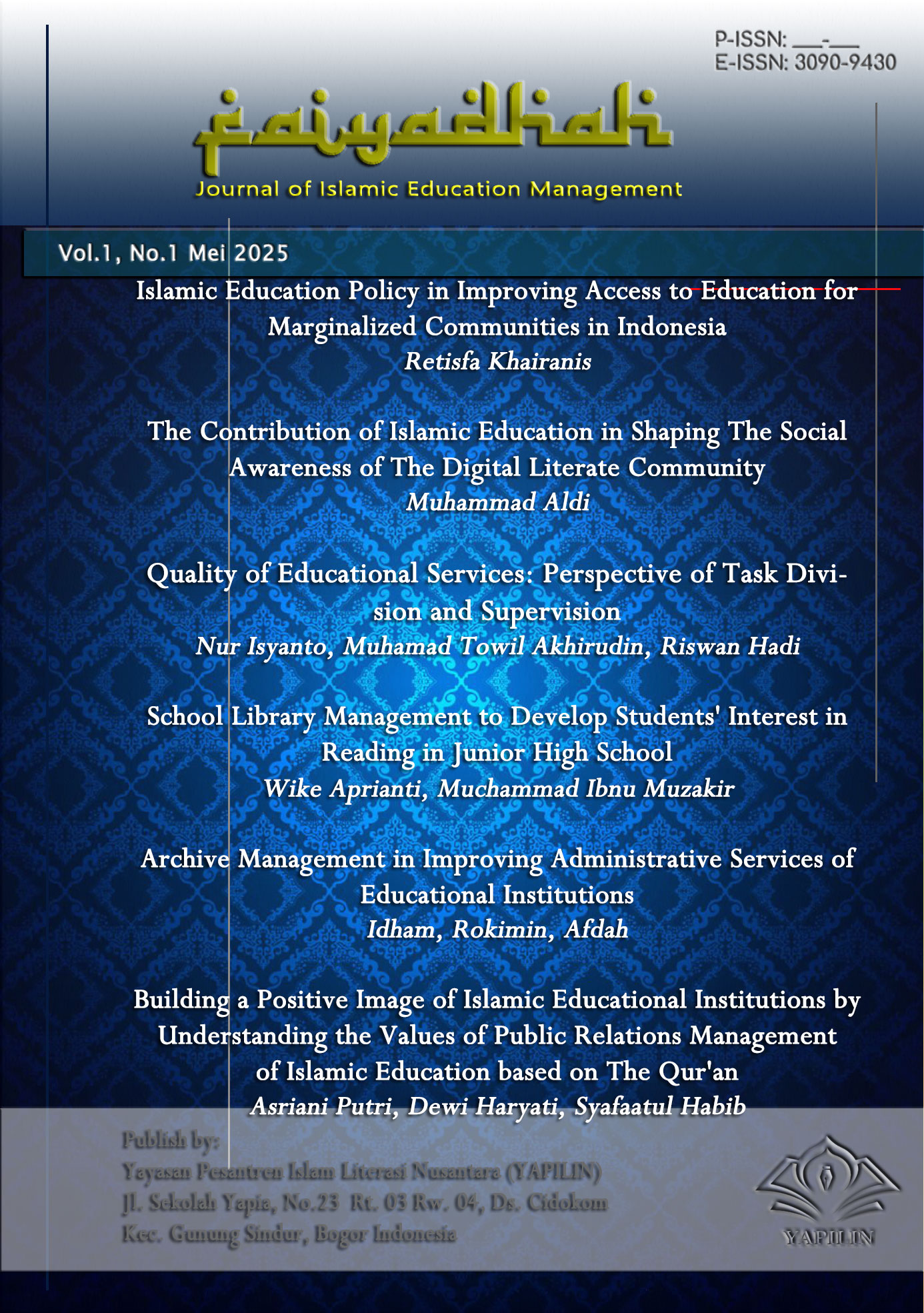 View Vol. 1 No. 1 (2025): Faiyadhah